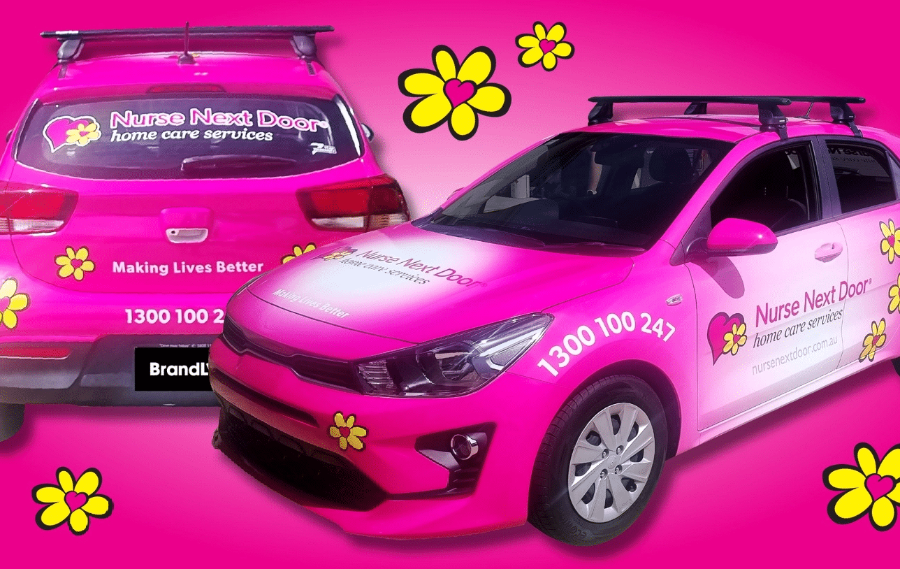 Nurse Next Door Sunshine Coast vehicle with full custom car wrap branding