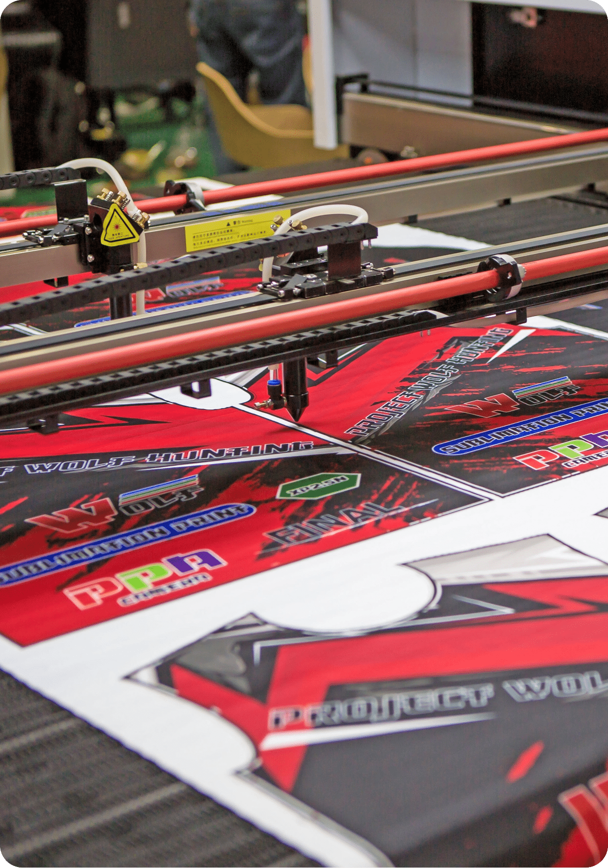 Custom sublimation printing in progress at a Sunshine Coast workshop