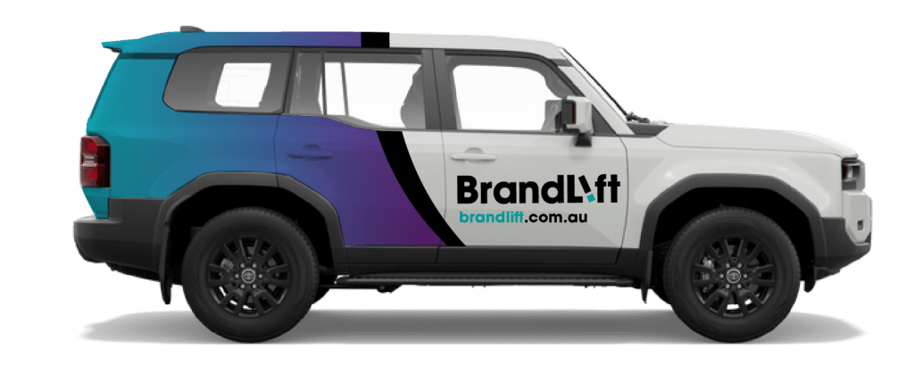 Partial car wrap and signage installed on a vehicle in the Sunshine Coast