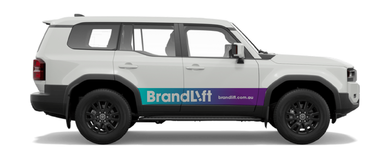 Custom door runner vehicle signage applied on the Sunshine Coast