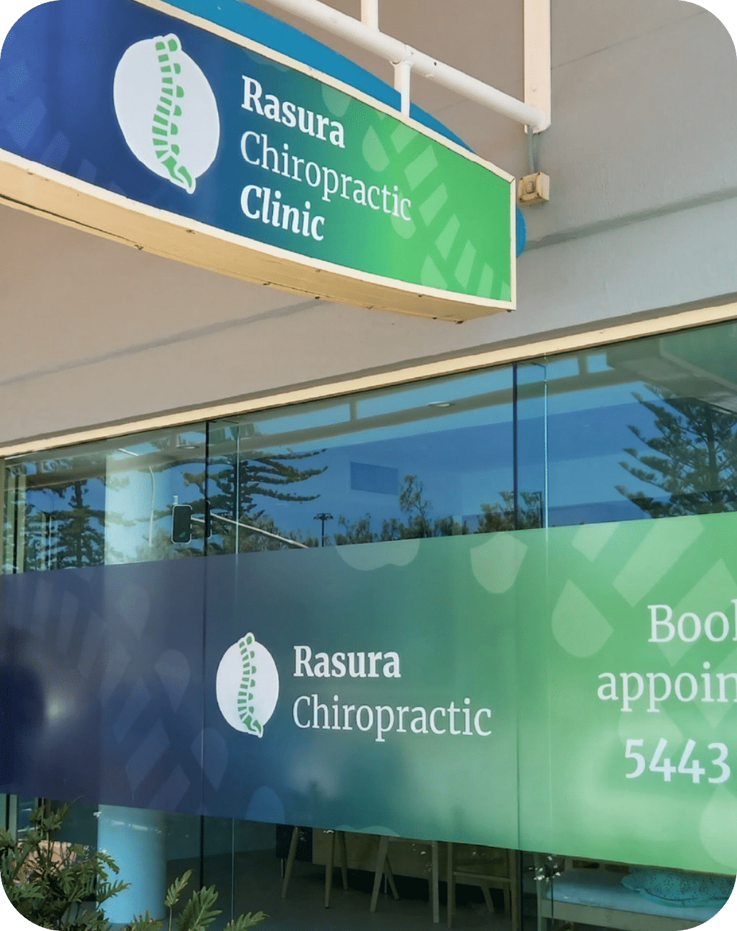 Building signage and one way vision signage installed on a Sunshine Coast commercial property