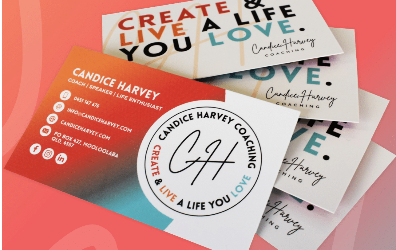 Full colour business cards and flyers printed with vibrant designs – Sunshine Coast