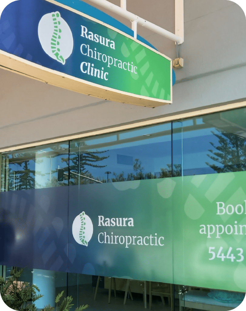 One way vision window signage for Rasura Chiropractic on the Sunshine Coast