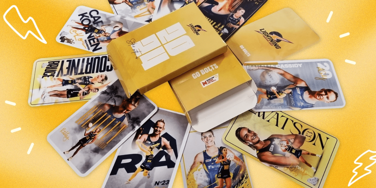 Custom print project for Sunshine Coast Lightning featuring branded materials
