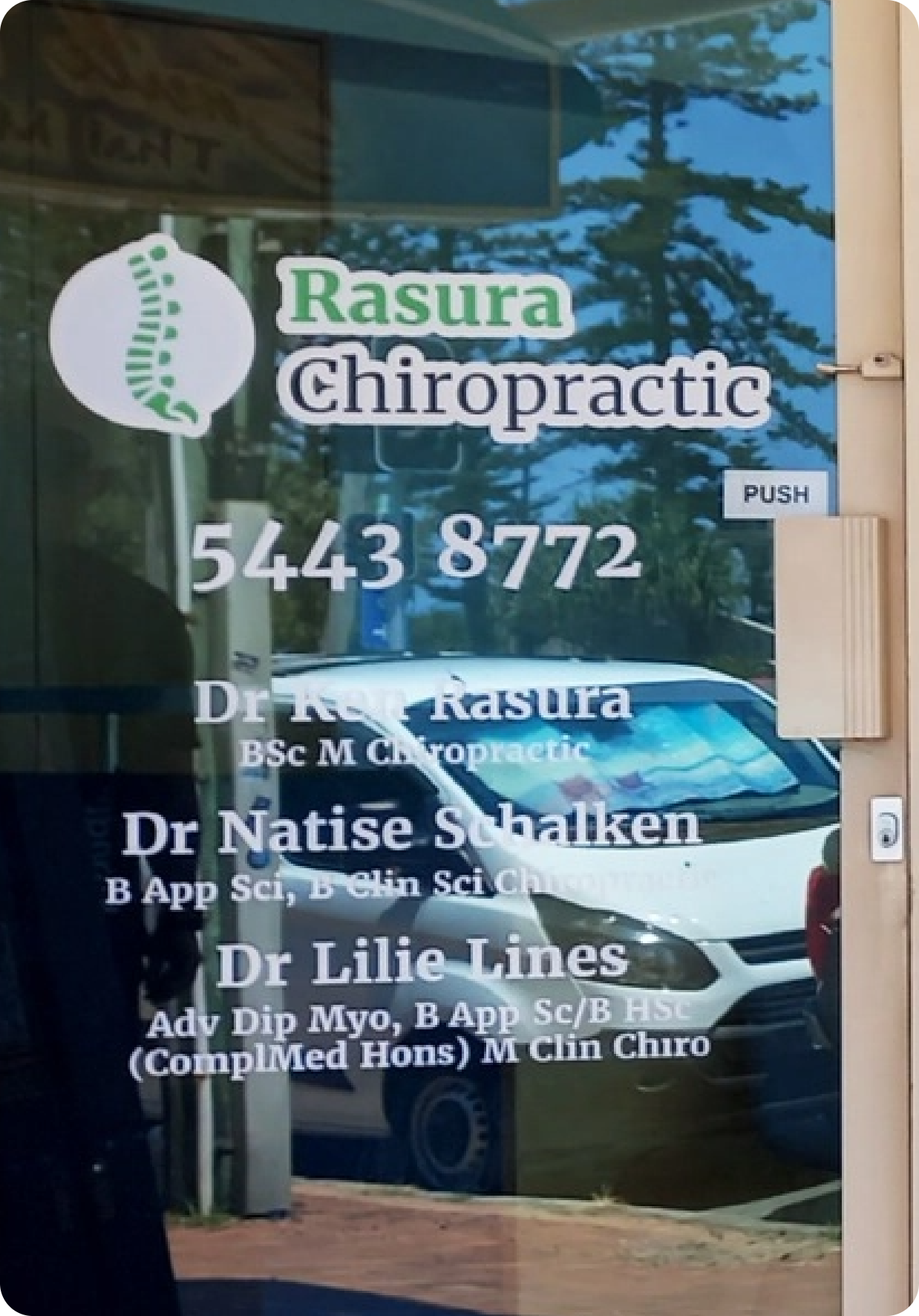 Window and building decals applied on a commercial property in the Sunshine Coast