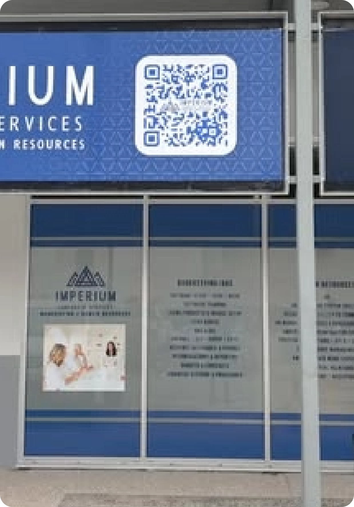 Window frosting and building signage installed on a Sunshine Coast commercial property